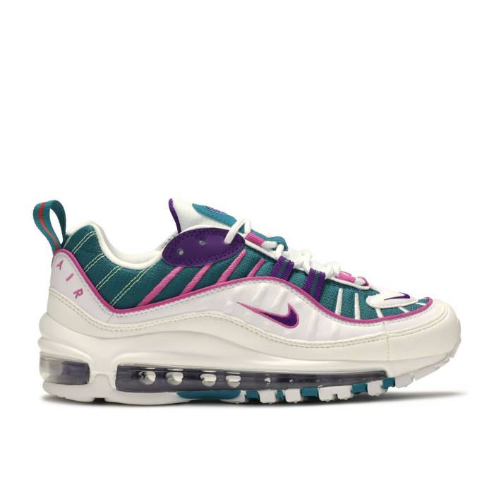 ナイキ Nike 【 Wmns Air Max 98 Teal Purple Women Bright Spruce/White/Active Fuchsia/Voltage Purple 】 マックス レディース 白色 ホワイト Purple 紫・パープル
