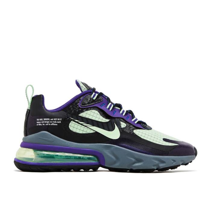 ナイキ Nike 【 Air Max 270 React 'Future Swoosh' Men Black/Cool Grey/Court Pirple/Vapor Green 】 マックス リアクト メンズ 黒色 ブラック クール 灰色 グレー コート green 緑・グリーン
