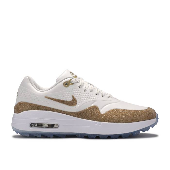 ナイキ Nike 【 Swarovski X Wmns Air Max 1 Golf \u0027Gold\u0027 Women Summit White/White/Metallic Gold 】 マックス golf ゴルフ レディース 白いこと 白いこと ゴールド