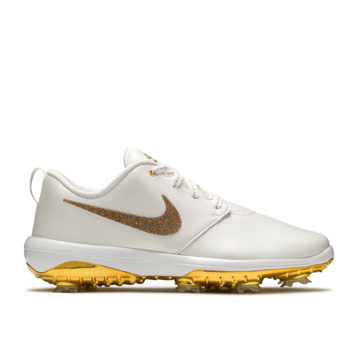ナイキ Nike 【 Swarovski X Wmns Roshe Golf \u0027Gold\u0027 Women Summit White/White/Metallic Gold 】 golf ゴルフ レディース 白いこと 白いこと ゴールド
