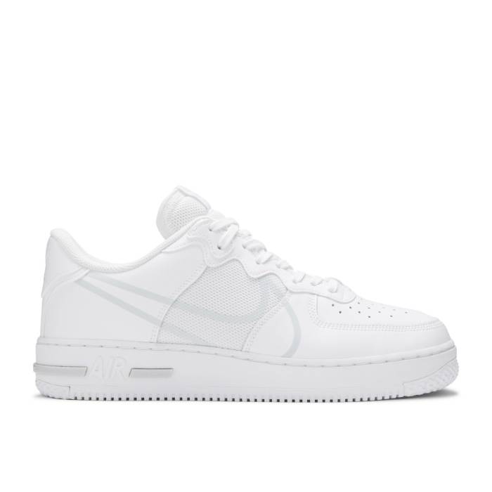 ナイキ Nike 【 Air Force 1 React \u0027White\u0027 Men White/Pure Platinum 】 リアクト メンズ 白いこと 白いこと 純然たる Platinum プラチナム