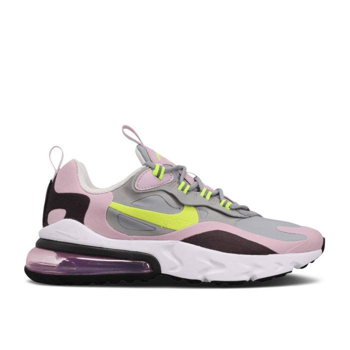 ナイキ Nike 【 Air Max 270 React ガウス \u0027Lemon Venom\u0027 Youth Particle Grey/Lemon Venom 】 マックス リアクト 御坊っちゃん キッズ 薄墨色 薄墨色