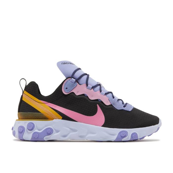 ナイキ Nike 【 React Element 55 \u0027Black Palest Purple\u0027 Men Black/Palest Purple 】 リアクト 化学元素 メンズ 黒いこと 黒いこと Purple 紫・パープル