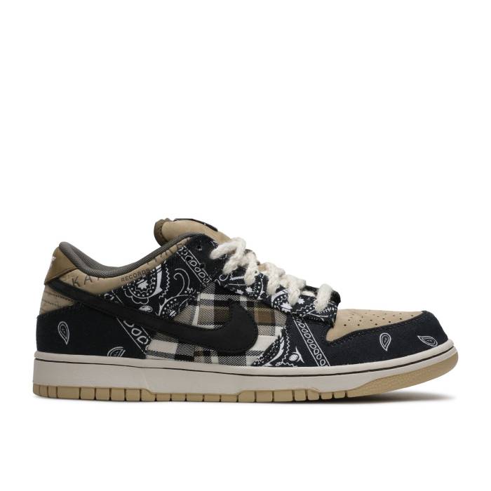 ナイキ Nike 【 Travis Scott X Dunk Low Premium Qs Sb Cactus Jack Men Black/Parachute Beige/Petra Brown 】 ダンク Premium プレミアム エスビー メンズ 黒色 ブラック ベージュ 茶色 ブラウン
