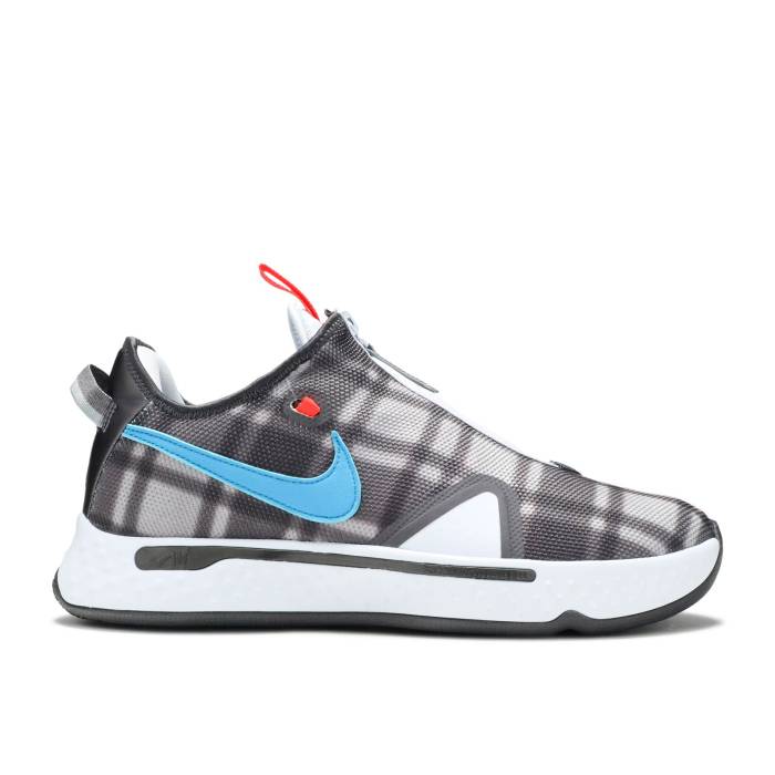 ナイキ Nike 【 Pg 4 \u0027Plaid\u0027 Men Football Grey/Laser Blue/Light Smoke Grey 】 メンズ 蹴球 薄墨色 薄墨色 Laser レーザ 青味 青み