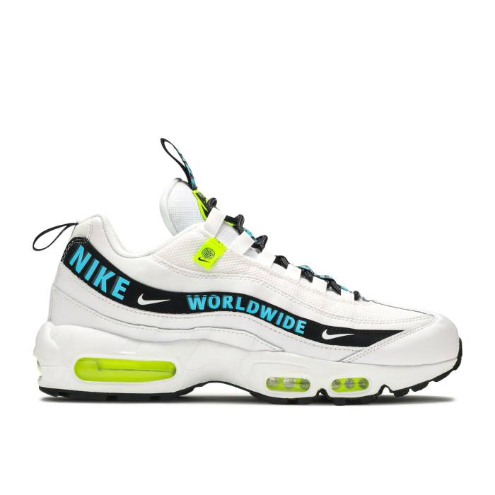 ナイキ Nike 【 Air Max 95 \u0027Worldwide Pack - White\u0027 Men White/Volt/Black/Blue Fury 】 マックス メンズ 白いこと 白いこと 黒いこと 黒いこと 青碧 青碧