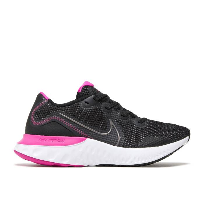 ナイキ Nike 【 Wmns Renew Run \u0027Pink\u0027 Women Black/Metallic Dark Grey/White 】 幽客 レディース 黒いこと 黒いこと 薄墨色 薄墨色 白いこと 白いこと