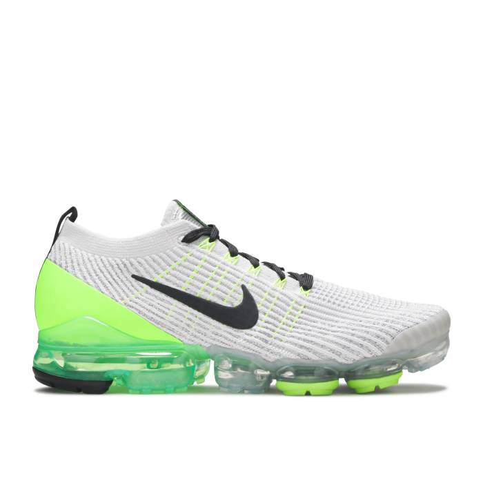 ナイキ Nike 【 Air Vapormax Flyknit 3 \u0027Electric Green\u0027 Men Vast Grey/Electric Green/White/Off Noir 】 飛球編み物 メンズ 薄墨色 薄墨色 green 緑・緑であること 白いこと 白いこと
