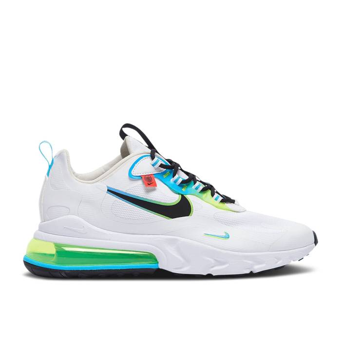 ナイキ Nike 【 Air Max 270 React \u0027Worldwide Pack - White\u0027 Men White/Blue Fury/Volt/Black 】 マックス リアクト メンズ 白いこと 白いこと 青碧 青碧 黒いこと 黒いこと