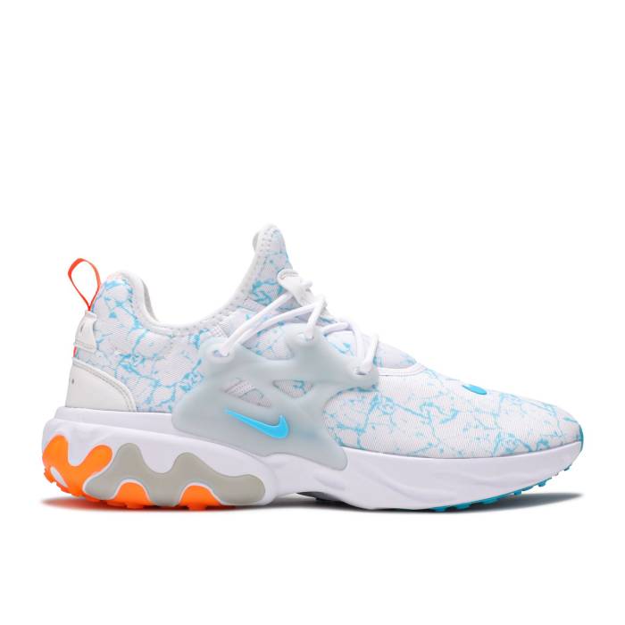 ナイキ Nike 【 React Presto \u0027Cracked\u0027 Men White/Aura/Total Orange/Blue Fury 】 リアクト プレスト メンズ 白いこと 白いこと 佇まい orange 橙・オレンジ色 青碧 青碧