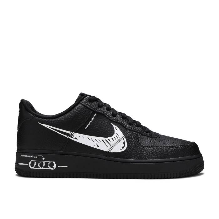 ナイキ Nike 【 Air Force 1 Low ketch Men Black/White/Black 】 メンズ 黒色 ブラック 白色 ホワイト