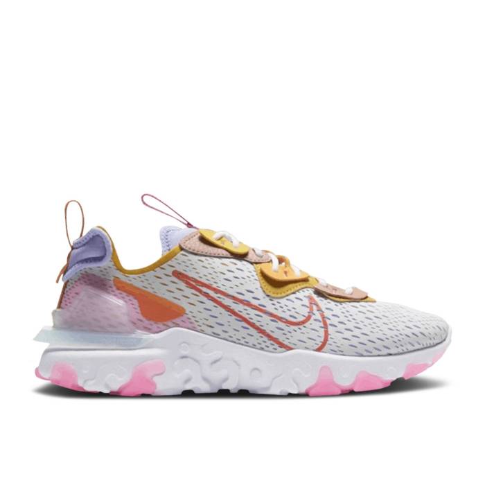ナイキ Nike 【 Wmns React Vision \u0027Saffron\u0027 Women Pure Platinum/Saffron 】 リアクト レディース 純一無雑 Platinum プラチナム 靴-スニーカー-レディース靴