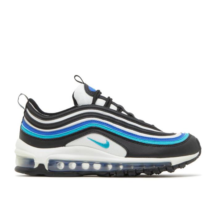 ナイキ Nike 【 Air Max 97 ガウス \u0027Hyper Blue\u0027 Youth Black/White/Hyper Blue/Oracle Aqua 】 マックス 御坊っちゃん キッズ 黒いこと 黒いこと 白いこと 白いこと 青味 青み アクア