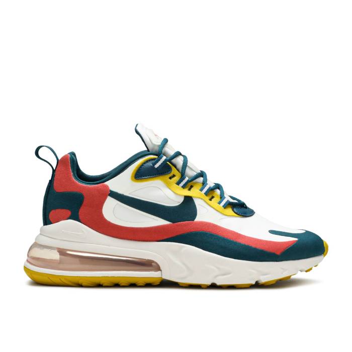 ナイキ Nike 【 Air Max 270 React White Turquoise Yellow Men Summit White/Midnight Turquoise/Yellow 】 マックス リアクト メンズ 白色 ホワイト yellow 黄色・イエロー