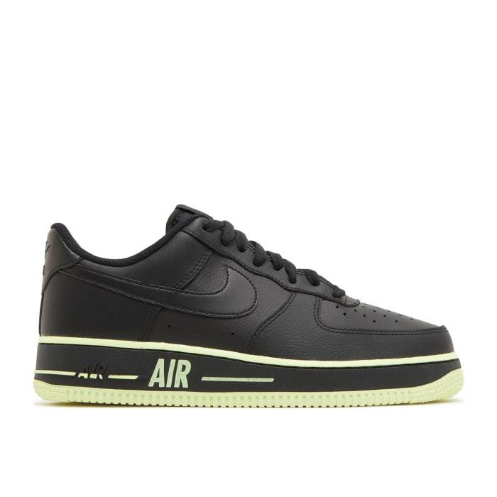 ナイキ Nike 【 Air Force 1 Low \u0027Ribbon - Volt\u0027 Men Black/Black/Barely Volt 】 メンズ 黒いこと 黒いこと