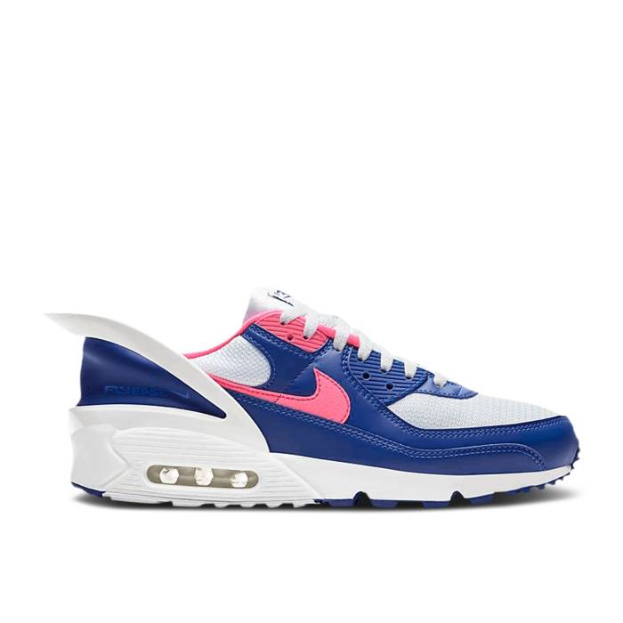 ナイキ Nike 【 Air Max 90 Flyease \u0027Deep Royal Pink\u0027 Men White/White/Deep Royal Blue/Hyper Pink 】 マックス メンズ 白いこと 白いこと ディープ 青碧 青色 pink サクラ色 スニーカー-靴