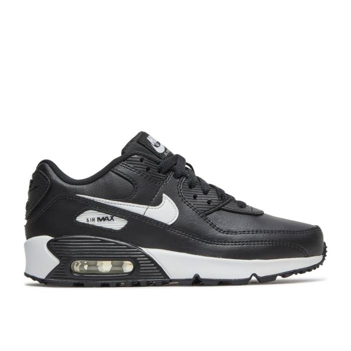 ナイキ Nike 【 Air Max 90 ガウス \u0027Black White\u0027 Youth Black/Black/White 】 マックス 御坊っちゃん キッズ 黒いこと 黒いこと 白いこと 白いこと