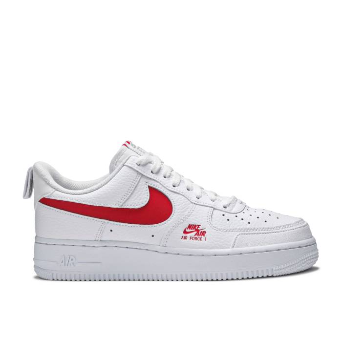 ナイキ Nike 【 Air Force 1 Low Utility \u0027White Red\u0027 Men White/Red 】 メンズ 白いこと 白いこと Red 赤・赤いこと