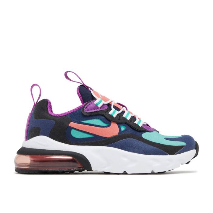 ナイキ Nike 【 Air Max 270 React Se Ps \u0027Multi-Color\u0027 Youth Blue Void/Black/Vivid Purple/Magic Ember 】 マックス リアクト 御坊っちゃん キッズ 青味 青み 黒いこと 黒いこと Purple 紫・パープル 神通力