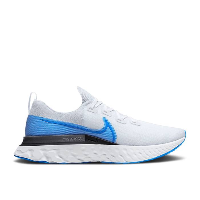 ナイキ Nike 【 React Infinity Run Flyknit White Photo Blue Men True White/White/Pure Platinum/Photo Blue 】 リアクト ラン フライニット メンズ 白色 ホワイト ピュア Platinum プラチナム 青色 ブルー