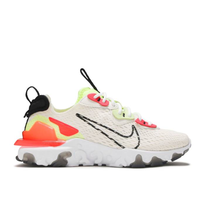 ナイキ Nike 【 Wmns React Vision Pale Ivory Women Pale Ivory/Volt/Laser Crimson/Black 】 リアクト レディース アイボリー Laser レーザー クリムゾン 黒色 ブラック