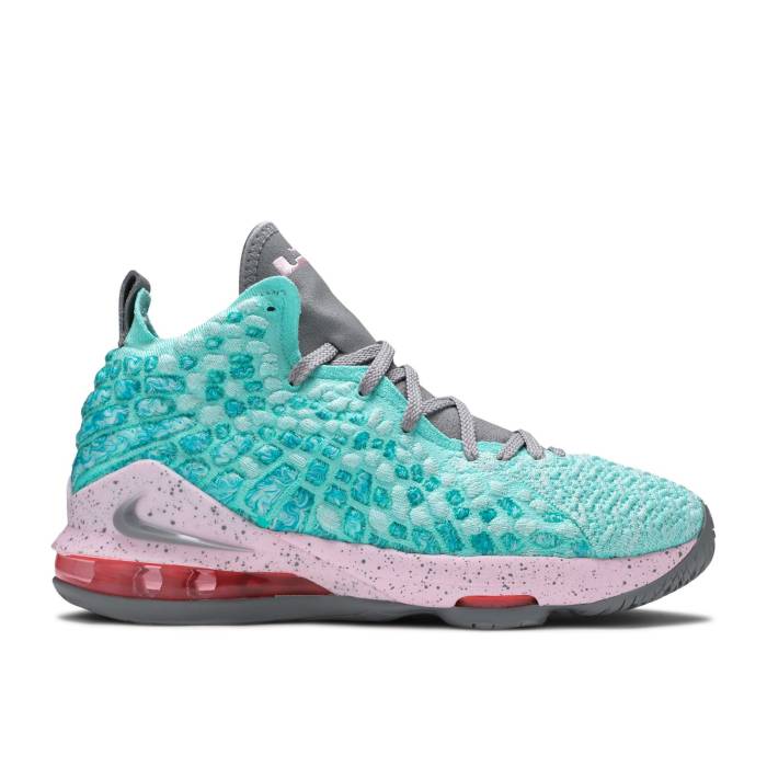 ナイキ Nike 【 Lebron 17 ガウス \u0027South Beach\u0027 Youth Light Aqua/Particle Grey 】 Lebron レブロン 御坊っちゃん キッズ アクア 薄墨色 薄墨色