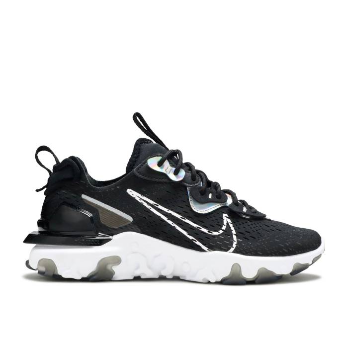 ナイキ Nike 【 Wmns React Vision Essential \u0027Black Iridescent\u0027 Women Black/Black/White 】 リアクト レディース 黒いこと 黒いこと 白いこと 白いこと