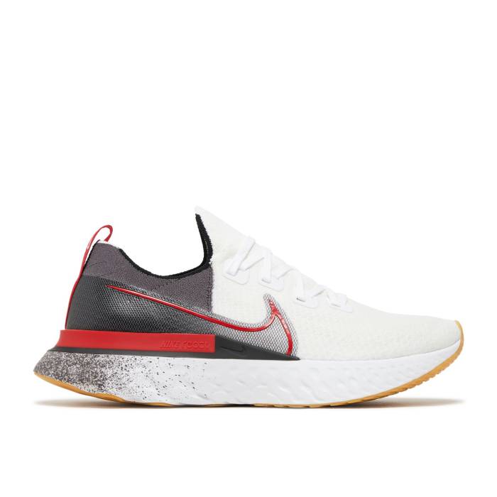 ナイキ Nike 【 React Infinity Run Flyknit 'White University Red' Men White/Black/Gum Light Brown/University Red 】 リアクト ラン フライニット メンズ 白色 ホワイト 黒色 ブラック 茶色 ブラウン Red 赤・レッド