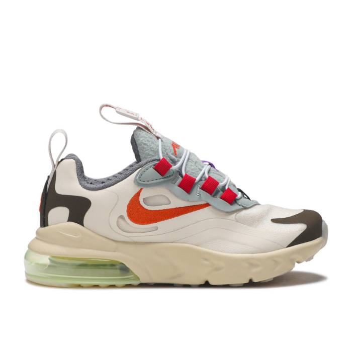 ナイキ Nike 【 Travis Scott X Air Max 270 React Eng Ps Cactus Trails Youth Light Cream/Dark Hazel/Mica Green/Starfish 】 マックス リアクト ジュニア キッズ クリーム green 緑・グリーン