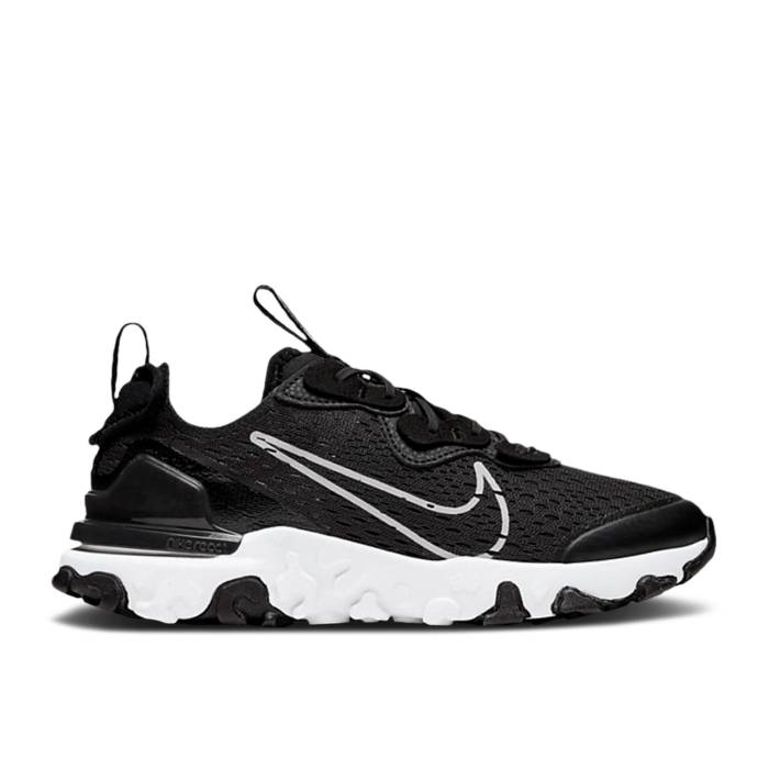 ナイキ Nike 【 React Vision ガウス \u0027Black White\u0027 Youth Black/Black/White 】 リアクト 御坊っちゃん キッズ 黒いこと 黒いこと 白いこと 白いこと