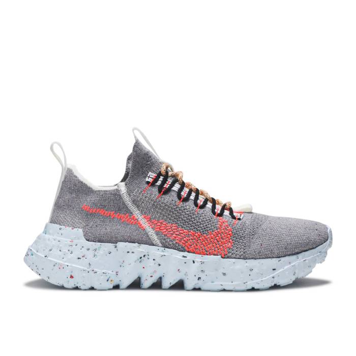ナイキ Nike 【 Space Hippie 01 \u0027This Is Trash\u0027 Men Grey/Chambray Blue/Total Crimson 】 メンズ 薄墨色 薄墨色 青碧 青碧 クリムゾン