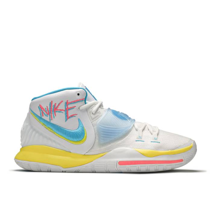 ナイキ Nike 【 Kyrie 6 Ep \u0027Neon Graffiti\u0027 Men White/Blue Fury/Opti Yellow 】 Kyrie カイリー メンズ 白いこと 白いこと 青み 青色 yellow 黄味がかった・黄色