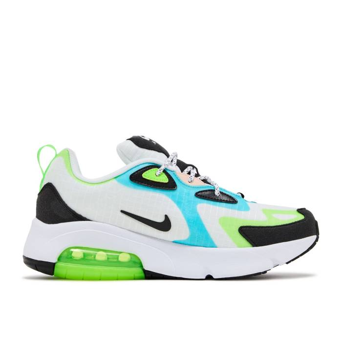 ナイキ Nike 【 Air Max 200 Se ガウス \u0027Oracle Aqua\u0027 Youth White/Electric Green/Oracle Aqua/Black 】 マックス 御坊っちゃん キッズ 白いこと 白いこと green 緑・緑であること アクア 黒いこと 黒いこと