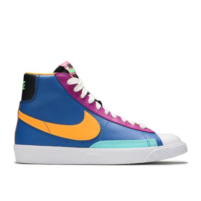 ナイキ Nike 【 Blazer Mid ガウス \u0027Aurora Purple Orange\u0027 Youth Battle Blue/Aurora/Vivid Purple/Laser Orange 】 ブレイザー ミッド Purple 紫・パープル 御坊っちゃん キッズ 青味 青み Purple 紫・パープル Laser レーザ orange