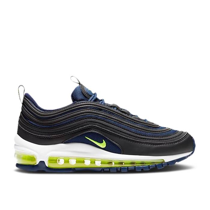 ナイキ Nike 【 Air Max 97 Gs 'Midnight Navy Lemon' Youth Black/Midnight Navy/White/Lemon Venom 】 マックス 紺色 ネイビー ジュニア キッズ 黒色 ブラック 紺色 ネイビー 白色 ホワイト｜スニケス 43,940円