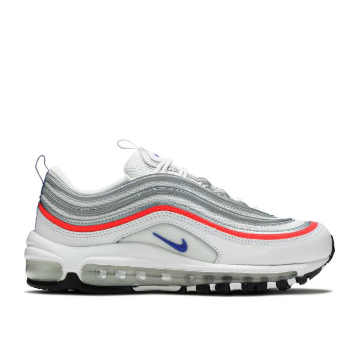 ナイキ Nike 【 Wmns Air Max 97 Essential \u0027Flash Crimson Silver\u0027 Women White/Flash Crimson/Metallic Silver/Racer Blue 】 マックス クリムゾン レディース 白いこと 白いこと クリムゾン Silver しろがね色・しろがね色 青味 青み