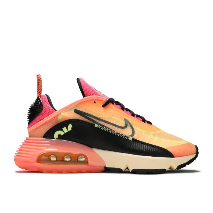 ナイキ Nike 【 Wmns Air Max 2090 \u0027Neon Highlighter\u0027 Women Barely Volt/Atomic Pink/Pink Glow/Black 】 マックス レディース pink サクラ色 黒いこと 黒いこと