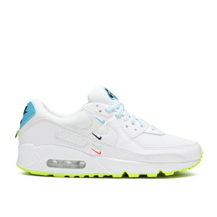 ナイキ Nike 【 Wmns Air Max 90 Se \u0027Worldwide Pack\u0027 Women White/White/Blue Fury/Volt 】 マックス レディース 白いこと 白いこと 青み 青色