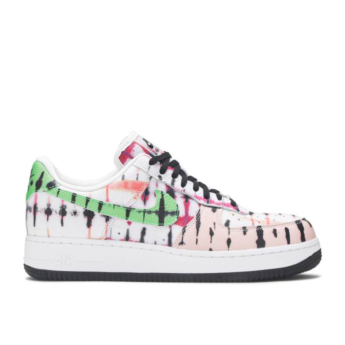 ナイキ Nike 【 Wmns Air Force 1 \u0027Black Tie Dye\u0027 Women White/Green Strike/Washed Coral/Black 】 タイ レディース 白いこと 白いこと green 緑・緑であること ストライク 黒いこと 黒いこと