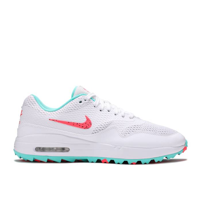 ナイキ Nike 【 Air Max 1 Golf 'Camo Sole' Men White/Aurora/Hot Punch 】 マックス golf ゴルフ メンズ 白色 ホワイト｜スニケス