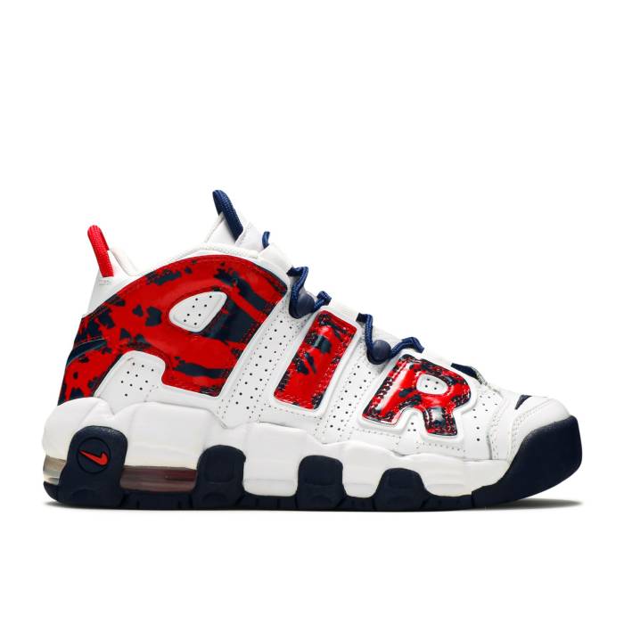 ナイキ Nike 【 Air More Uptempo ガウス \u0027Red Navy Camo\u0027 Youth 】 引きあげるペース 紺色 米国海軍 御坊っちゃん キッズ キッズファッション-キッズ・ベビー・マタニティ-靴