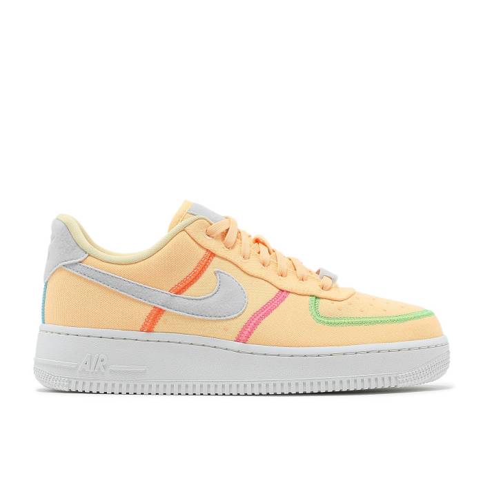 ナイキ Nike 【 Wmns Air Force 1 \u002707 Low Lx \u0027Stitched Canvas - Melon Tint\u0027 Women Melon Tint/Poison Green/Pink Blast/Photon Dust 】 レディース green 緑・緑であること pink サクラ色 ブラジャー同盟罷工