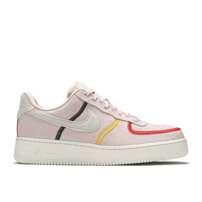 ナイキ Nike 【 Wmns Air Force 1 \u002707 Low Lx \u0027Stitched Canvas - Siltstone Red\u0027 Women Siltstone Red/Bright Citron/University Red/Photon Dust 】 レディース Red 赤・赤いこと