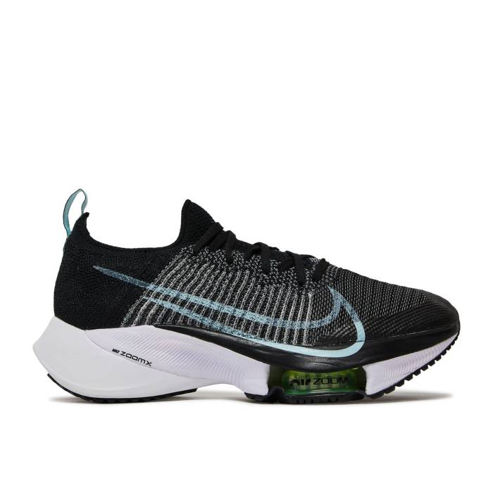 ナイキ Nike 【 Wmns Air Zoom Tempo Next% Flyknit \u0027Black Glacier Blue\u0027 Women Black/Glacier Blue/White 】 望遠レンズ 飛球編み物 レディース 黒いこと 黒いこと 青み 青色 白いこと 白いこと