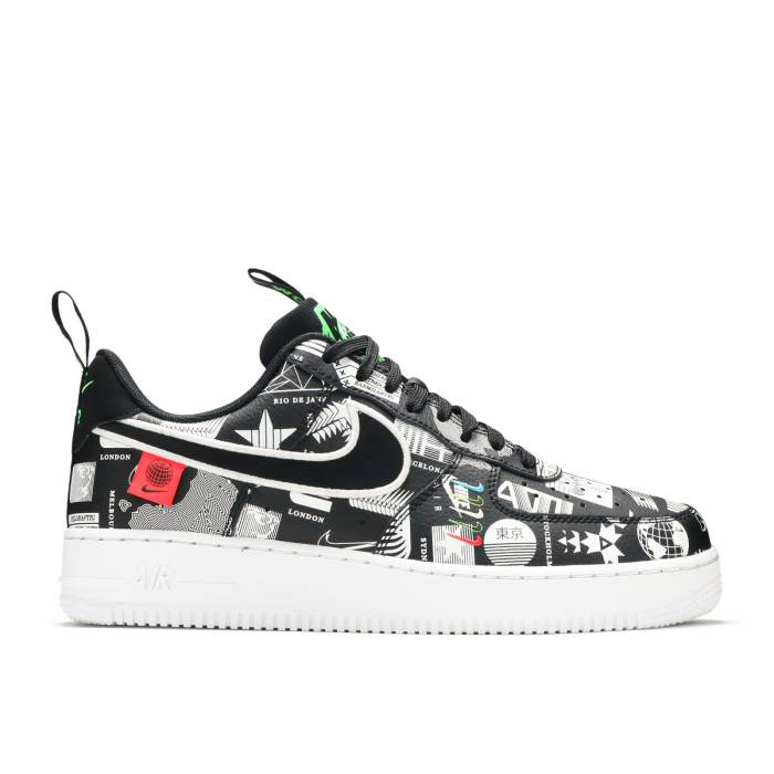 ナイキ Nike 【 Air Force 1 \u002707 Lx \u0027Worldwide Pack - Black\u0027 Men Black/White/Flash Crimson/Black 】 メンズ 黒いこと 黒いこと 白いこと 白いこと クリムゾン