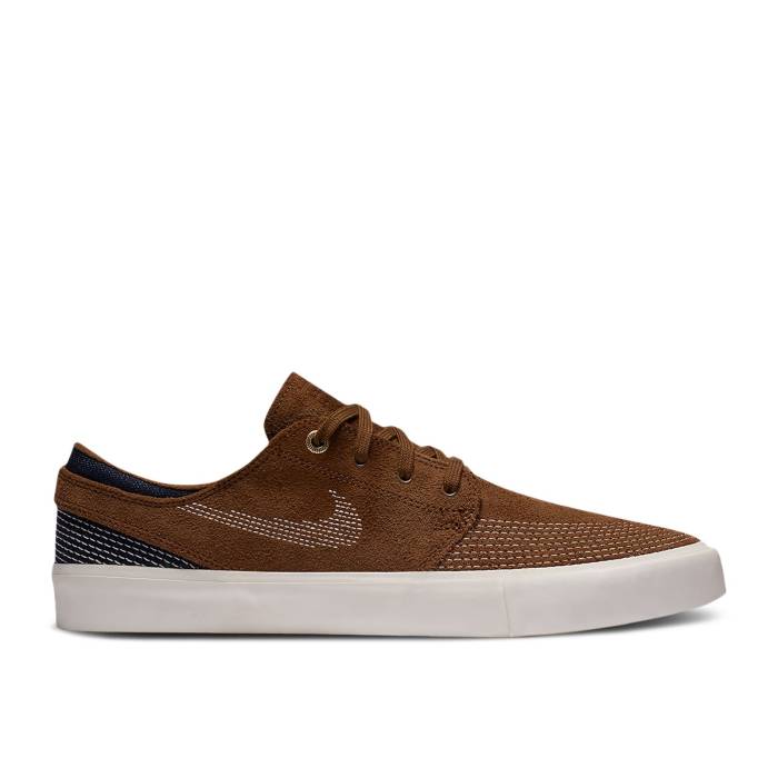 ナイキ Nike 【 Zoom Stefan Janoski Rm Premium Sb \u0027Sashiko Pack - Brown\u0027 Men Yukon Brown/Sail/Mystic Navy 】 望遠レンズ Premium 割り増し金 エスビー メンズ 赤銅色 赤銅色 紺色 米国海軍
