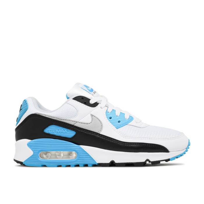ナイキ Nike 【 Air Max 90 Retro Laser Blue 2020 Men White/Black/Grey Fog/Laser Blue 】 マックス レトロ メンズ 白色 ホワイト 黒色 ブラック 灰色 グレー Laser レーザー 青色 ブルー