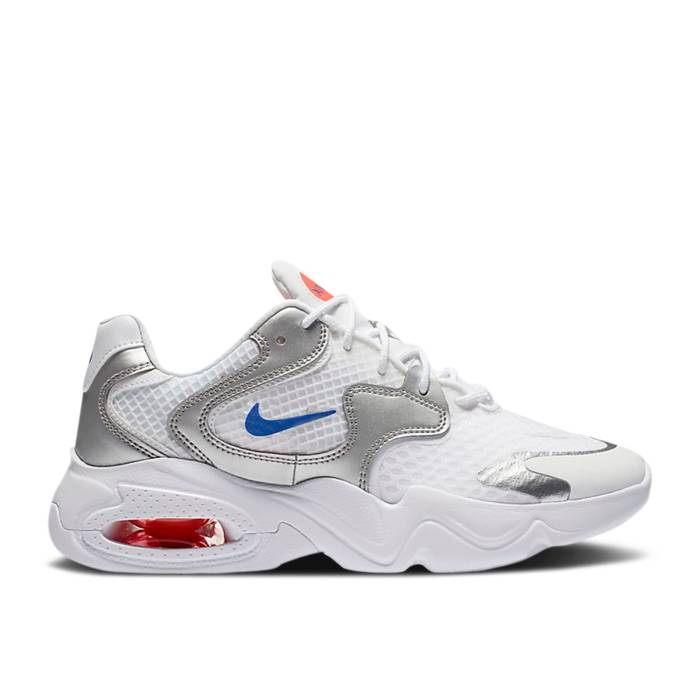 ナイキ Nike 【 Wmns Air Max 2X \u0027White Metallic Silver\u0027 Women White/White/Metallic Silver/Racer Blue 】 マックス レディース 白いこと 白いこと Silver しろがね色・しろがね色 青味 青み