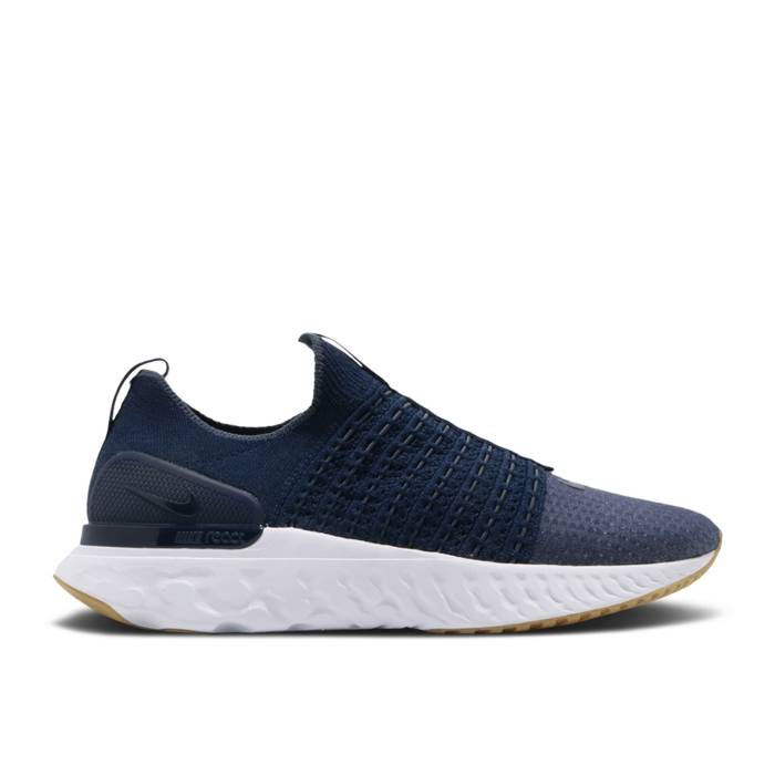 ナイキ Nike 【 React Phantom Run Flyknit 2 \u0027College Navy\u0027 Men College Navy/Blue Fox/Light Silver/College Navy 】 リアクト 幽客 飛球編み物 メンズ 分科大学 紺色 米国海軍 青碧 青碧 稲荷 Silver しろがね色・シル