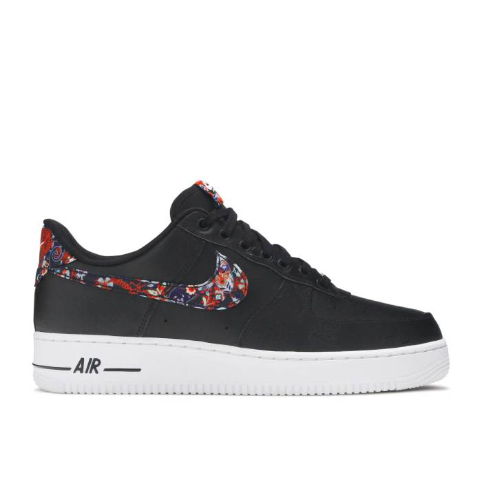 ナイキ Nike 【 Air Force 1 '07 'Floral' Men Black/White/Game Royal/Multi-Color 】 メンズ 黒色 ブラック 白色 ホワイト Game ゲーム｜スニケス